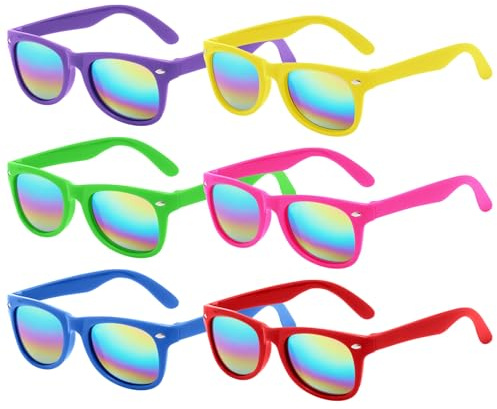 GoodUping 6Neon Kids Sunglasses Bulk with UV Protection,Summer Party Favors