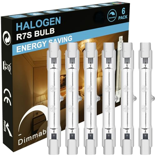 MISDOOD R7S Halogen Light Bulbs 120V 150W,6 Pack J78mm T3 J Type Halogen Bulbs, 3 Inch Long Double Ended Light Bulb for Work, Security,Landscape Lights, Dimmable