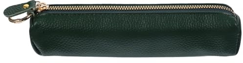 YARNOW Leder-Stifteetui Vintage-Stil Stiftehülle Tragbarer Füllfederhalter Mit Reißverschluss Grün