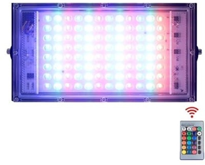 Projecteurs extérieurs, 1/2/4 Pcs/lot 100 W 50 W RGB Projecteur Lampe Éclairage Extérieur Projecteur Étanche Réflecteur Led Rgb Projecteur Avec Télécommande(100W,2 Pieces)