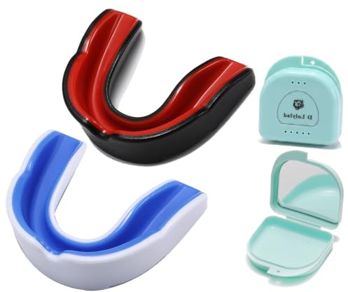D Lolylad Mundschutz Kinder Erwachsene, Zahnschutz Kampfsport (5-8 Jahre) | Zahnschutz Boxen Mouth Guard mit Spiegelbox für MMA, Hockey, Football, Lacrosse, Kickboxen, Rugby