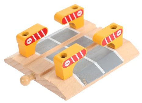 VICASKY DIY Wooden Train Track Railing Barrier Accessory for Railway Road Block Scene Building Smooth Polished Surface Educational to Enhance Motor Skills and Cognitive Development