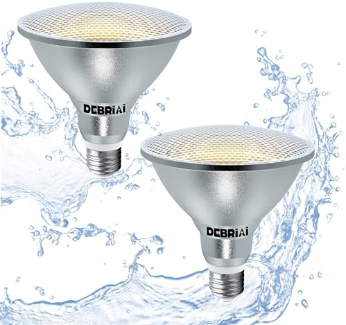 DEBRiAi E27 PAR38 LED Lampe, 18W 4000K Neutralweiss Ersetzt 120W Halogen Leuchtmittel, IP65 1700 Lumen Strahler Flimmerfrei, Reflektorlampen Abstrahlwinkel 60° Spot Birnen, Nicht Dimmbar, 2er-Pack