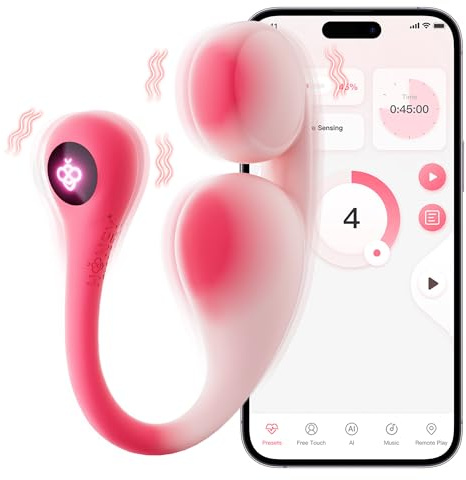 HoneyPlayBox Vibrosa G spot Vibrator for Women Sex Toys, Pressure Sensing Dual-Ball Egg Vibrator APP Remote Control Long Distance Adult Sex Toys & Games with LED Light, 10 Vibrating Modes, Discreet