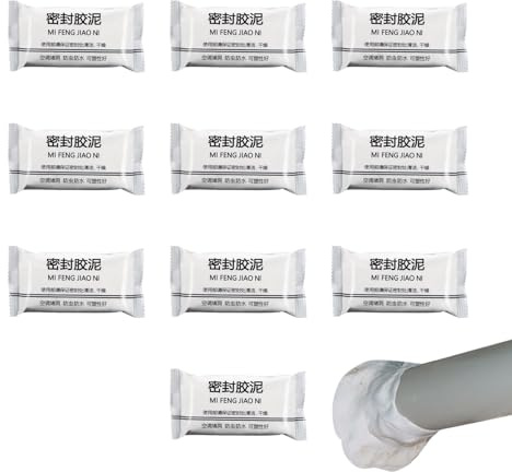 Dichtmasse 10 Stück, wasserdichter Mastic Sealant Clay, Zementriss-Füller für Zuhause, Klimaanlage, Wände, Rohre, Abfluss, Bad, Waschbecken, Garage, Keller