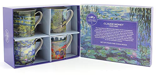 Lesser & Pavey LP93066A Monet Mugs 4 Pieces, Fine China, Multicolour, 12 x 8 x 9 cm,300 ml