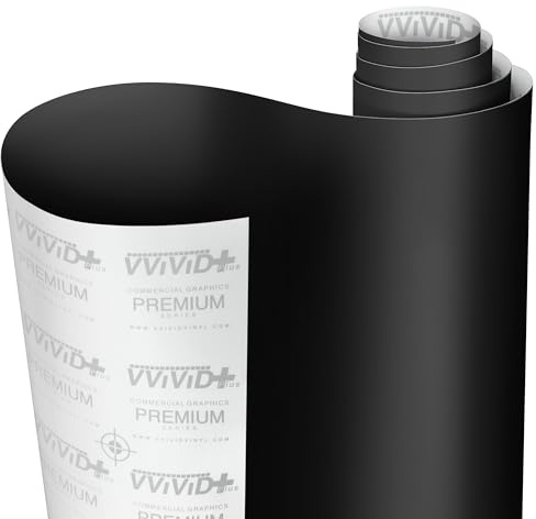 VViViD Black Matte Car Wrap Vinyl Roll with Air Release 3MIL-VViViD8 (1.5FT X 5FT)