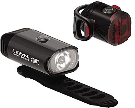 LEZYNE Mini Drive 400/Femto Pair USB Rechargeable LED Bicycle/Mountain Bike Light Unisex Adult, Black, Size: One Size (Manufacturer Size: One Size)