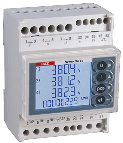 IME - Affichage multifonction pour réseaux basse tension - AC/triphasé - Montage sur rail DIN - Interface RS485 MODBUS - Sortie d'impulsion - Entrée : 5 A - Sortie : 80-500 V - MFD4E06