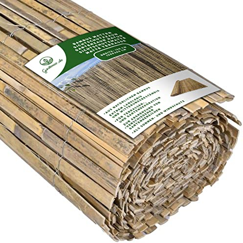 Saferide Esterilla de bambú como protección contra el viento y la privacidad para jardín, 150 x 300 cm, protección visual, valla de jardín, madera natural, decoración para balcón, protección visual