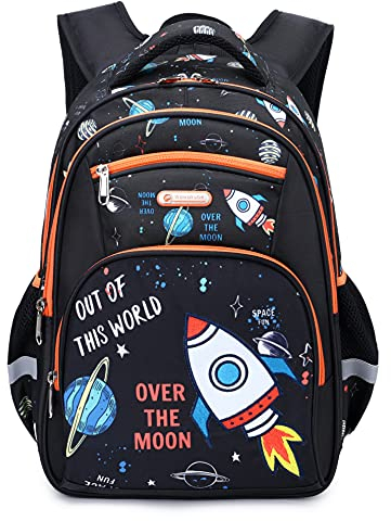 Boys Kids Backpack Preschool Mini Backpack Elementary 15.6″School Bag Travel Large Capacity Kindergarten Bookbag For Children Kids 5-7 Years Old Cute Space