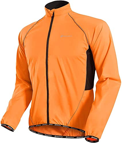 NUCKILY Fahrradjacke Herren Leichte Anti-UV Jersey Winddicht Wasserabweisend Mantel Laufen Windbreaker Regenmantel Outdoor Sportbekleidung