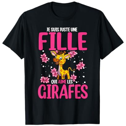 Girafe Tee Shirt femme fille Girafe Cadeau Girafe T-Shirt