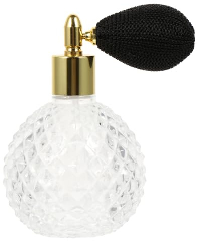 Lurrose 100ml Vintage Perfume Bottle Retro Spray Perfume Atomisers Empty Glass Essential Oil Dispenser for Home and Travel (Caps in Random Colours)