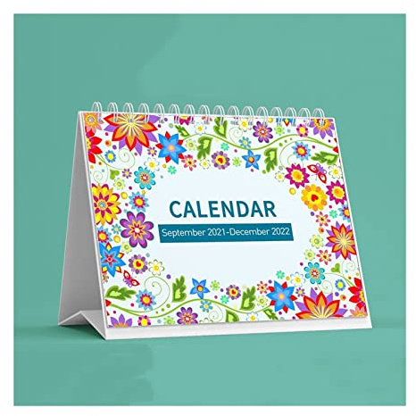QINGGANGLING999 Bürokalender 2022 Schreibtischkalender Einfache Blumen Monatliche Kalender Agenda Planer Spielplan Organizer Desktop Schreibwaren Bürobedarf Tischkalender Wochenplaner (Color : C)