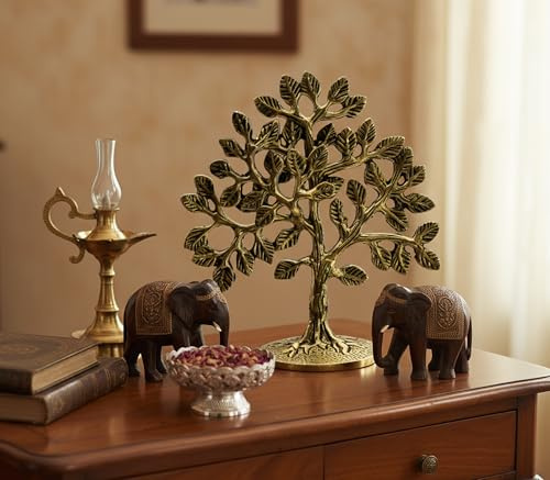 ESPLANADE Baum des Lebens aus Messing – Home Office D-Dekor spirituelles Geschenk | goldfarben – 16,5 cm