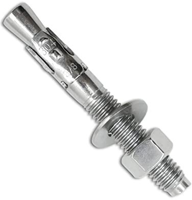 Ini moni 3/8 x 3 Wedge Anchor, Stainless Steel Concrete Anchors, Heavy Duty Expansion Bolt Fasteners for High Strength Concrete Bricks/Blocks, Natural Stone, 5 PCS
