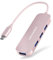 MEANHIGH Adaptateur USB C Hub 4 ports de type C 3.0 pour ordinateur portable, plusieurs ports USB C vers USB C compatible avec MacBook Mac Mini Surface Pro PS4 PC Flash Drive Mobile HDD (Rose-c-3.0)