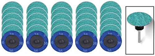 3 inch Abrasives Quick Change Green Zirconia Sanding Discs with Male R-Type Backing for Surface Finish Grind Polish Burr Rust Paint Removal Use with Die Grinder - Pack of 30