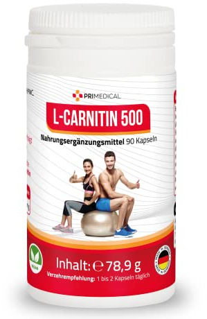 L-CARNITIN KAPSELN hochdosiert 1000 mg pro Tagesportion VEGAN PRIMEDICAL 1 x 90 Kapseln