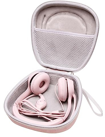 Headset Headphone Case Compatible with Logitech H390, H430, H570e, Zone 300, Zone 301 or JLab Go Work, JIAMQISHI, EAGLEND Headset, Pink(Case Only) | Hard Carrying Travel Wired Headset Case for Logitech H390/H391/Zone 301/H111/H570e & JIAMQISHI/Poly Blackwire 3220/AOC