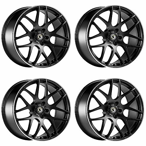 4x Schmidt Felgen Gambit 8.5Jx20 ET38 5x112 SatinBlack Hornpoliert kompatibel mit Mercedes AMG A-Klasse AMG A45 W176, C-Klasse W204 AMG C63 Sauger,