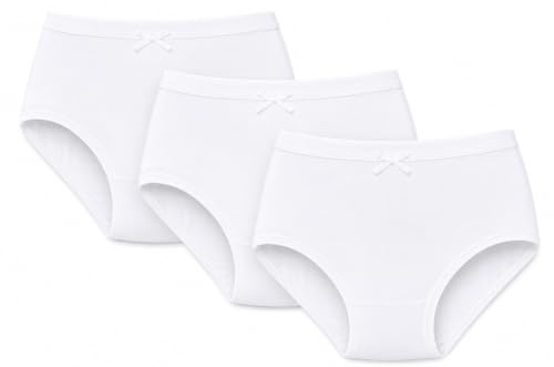 ITRAT® Woman's Full Mama Briefs | Ladies Cotton Rich Knickers Maxi Mama Brief's Underwear | Women Every Day Mama's Brief Cotton Stretch Girls Brief Panties (XOS, White)
