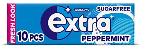 Wrigley's Extra Sugarfree Chewing Gum, Refreshing PEPPERMINT Flavour, Freshens Breath, With Xylitol, Helps with Oral Hygiene for Healthy Teeth and Gums 15 x 10 Packs | Sold by Essential Products