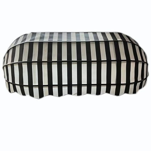 XLIHAWY Vordach Fur Haustur, Wasserdicht Polyester Fabrik Türvordach, Faltbar Verzinkte Halterung Schutzhütte, UV-Schutz Bei Regen Und Schnee (Farbe : Black+White, Größe : 55.12x19.7in)