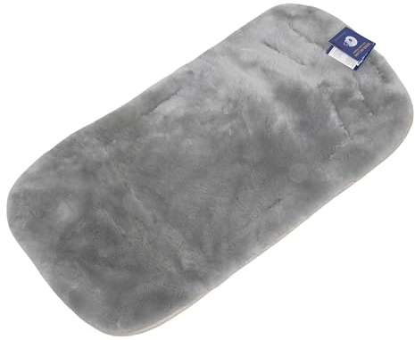 Reissner Lammfelle | Kinderwagen Einlage KIWA-GRA | silbergraues Merino Lammfell | für Kinderwagen Buggy Babybett Kinderbett Kindersitz PKW