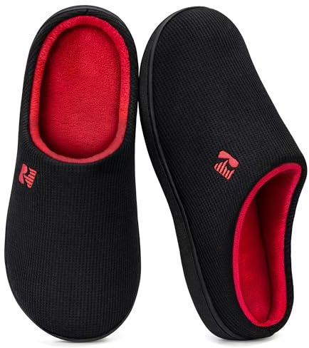 RockDove Zapatilla de dos tonos y espuma viscoelástica para Hombre, 44/45 EU, Negro y Rojo
