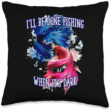 Done Fishing When Its Dark Hobby Lakes Activities Lagoon Throw Pillow