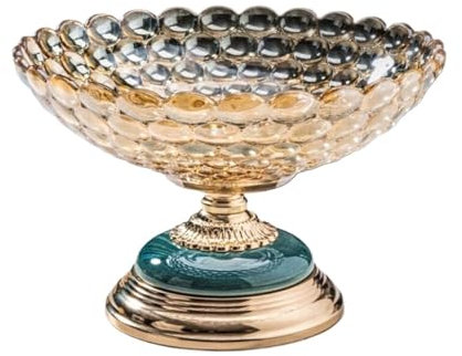 Lejdi Fruit Bowls Dessert Plates Fruit Trays Fruit Platters Bread Plates Fruits Baskets Snack Trays Crystal Glass Candy Dishes for Living Room Hotels Office(A)