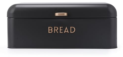 Salter BW13730EU7 Pebble Cestino per pane - Finitura verniciata a polvere, Conservare pane, pasticcini e bagel, Acciaio resistente, Facile da pulire, Scritta in rilievo dorata