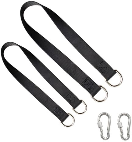 DEANKEJI 2 Pièces Sangle Hamac, Corde Balancoire Exterieur, 55cm Corde Hamac Peut Supporter 440 Livres, avec Mousqueton, pour Hamac D'extérieur, Balançoire de Jardin, Chaise Suspendue