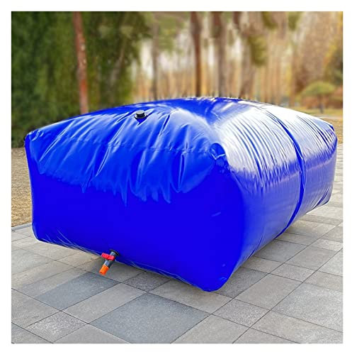 QUSYZD Notfall-Wassertank, Wassersack, 200 800 1000 1500 Gallonen, Wassertank-Speicherblase, Blauer, weicher, Faltbarer Wassersackbehälter für den Notfall, dürrer,OneColor-500L/132Gal/1.25x0.8x0.5 m