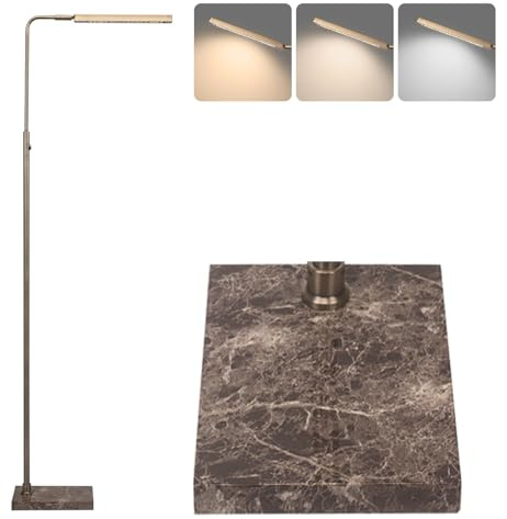 lianheng Moderne LED-Stehlampe mit dimmbarer Beleuchtung & Marmorsockel, Dimmbare Metall-Stehlampe in 3 Farbtemperaturen, Moderne Bogenlampe für Wohnzimmer & Homeoffice
