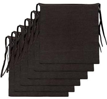 Il Tuo Artigiano Design Set mit 6 Sitzkissen für Küchenstühle, hergestellt in Italien, Stuhlkissen, 40 x 40 cm, Dicke 4 cm, Stoff, Baumwolle und Polyester, Füllung aus Frottee (Anthrazit)