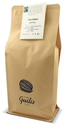 CAFES GUILIS DESDE 1928 AMANTES DEL CAFE Café de Colombia Supremo Fair Trade Grano Arábica Tueste Natural 1 kg