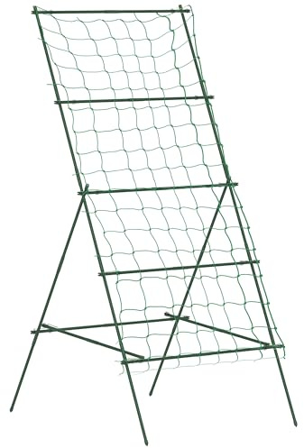 Outsunny Rankgitter aus Stahl zum Stecken rostfrei Rankhilfe in A-Form für Kletterpflanzen Spalier 101x133x227 cm Garten Spalier Pflanzenspalier für Gemüse Blumen Kletterpflanzen Grün