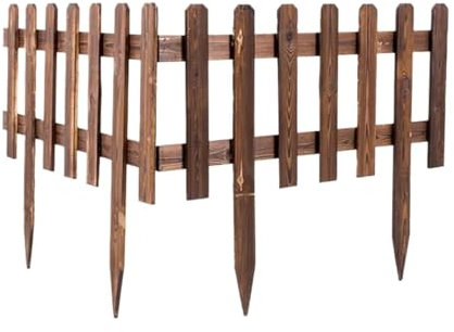 Lot de 6 panneaux de clôture de jardin mobiles blancs pour parterres de fleurs, bordures extérieures et barrière pour animaux, kit de protection et décoration de pelouse