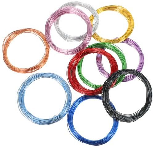 Uonlytech Vielseitiger 1 Mm Dicker Aluminiumdraht Für Schmuckperlen-bastelprojekte 10 Farben Je 10 M