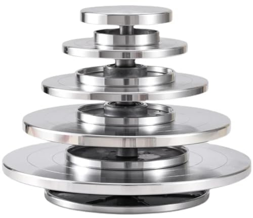 Tortenplatte Drehbar,Töpferscheibe Doppelseitige Töpferscheibe, Aluminium-Drehteller, 11/15/20/25/30 cm, Töpferscheiben, die Drehteller-Skulptur, Keramik, DIY-Tonwerkzeug bilden(10CM)
