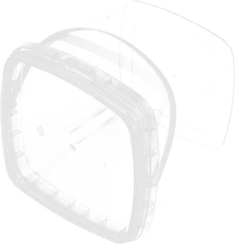 Plastic Storage Bucket, 2 L Clear Square Container - Lid & Handle | Leak-resistant design for home, kitchen, camping, picnics and craft storage with an easy-carry handle