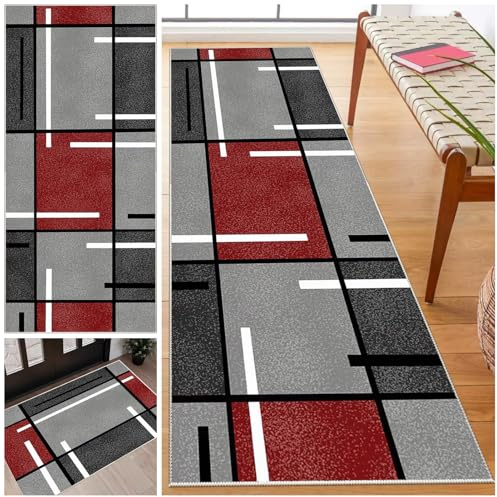 Laegnfho rutschfest Teppichläufer, Teppich Läufer Flur Lang 40 x 300 cm | Küchenteppich, Waschbar Teppich Küche Teppichläufer Flur, Korridor Teppich Läufer für Flur, Küche, Wohnzimmer, Schlafzimmer