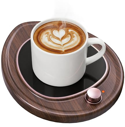 Kaffekoppsvärmare, skrivbordskoppvärmare 2 temperaturinställningar temperaturkontroll elektrisk dryck te mjölk ljus värmare kontor (träkorn)