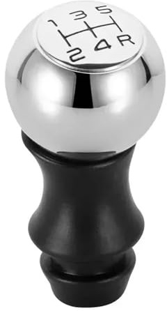QRDKKL Pomo Palanca De Cambios Coche Perilla De Cambio De Marchas MT Aleación 5 Velocidades Para Peugeot 106 206 306 406 107 207 307 407 301 308 2008 Y 3008(Chrome)