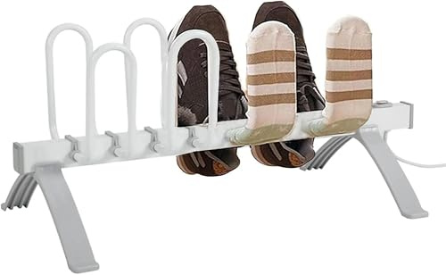 Boot Dryer, Electric Shoe with 4 Racks, Standing Shoe Dryer for Work Boots, Football Boot & Trainer Electric, Fast Drying Rack for Socks & Gloves