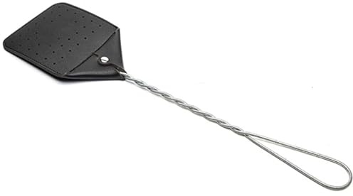 17 Zoll Lange, robuste, robuste Fliegenklatsche, PU-Leder-Fliegenklatsche mit starkem Drahtgriff für den Innen- und Außenbereich, Heimgebrauch, MATA Moscas