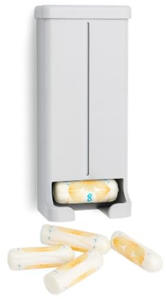 Tamponspender für Badezimmer, Dekorativer Halter für O.b. Tampons, Weiß (Schwarz, Super)